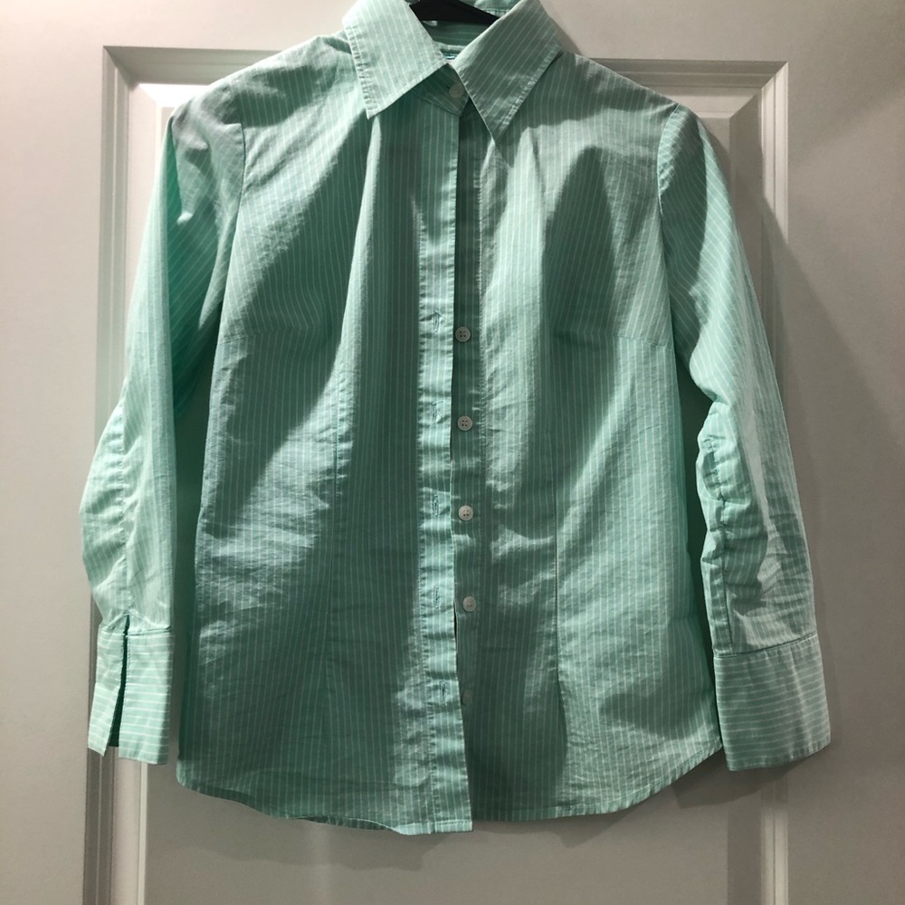 Mint striped blouse